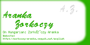 aranka zorkoczy business card